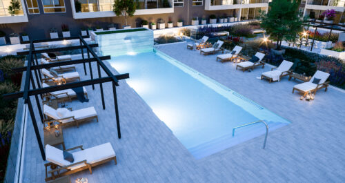 Eco Arauco departamento en Santiago piscina noche