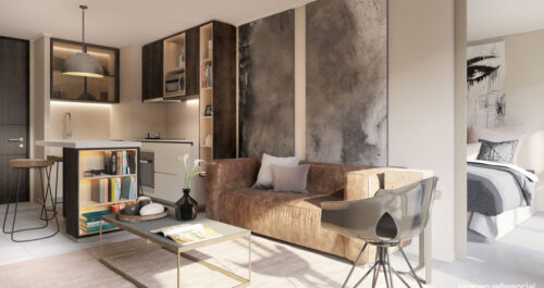 departamentos Plaza Egaña living dormitorio